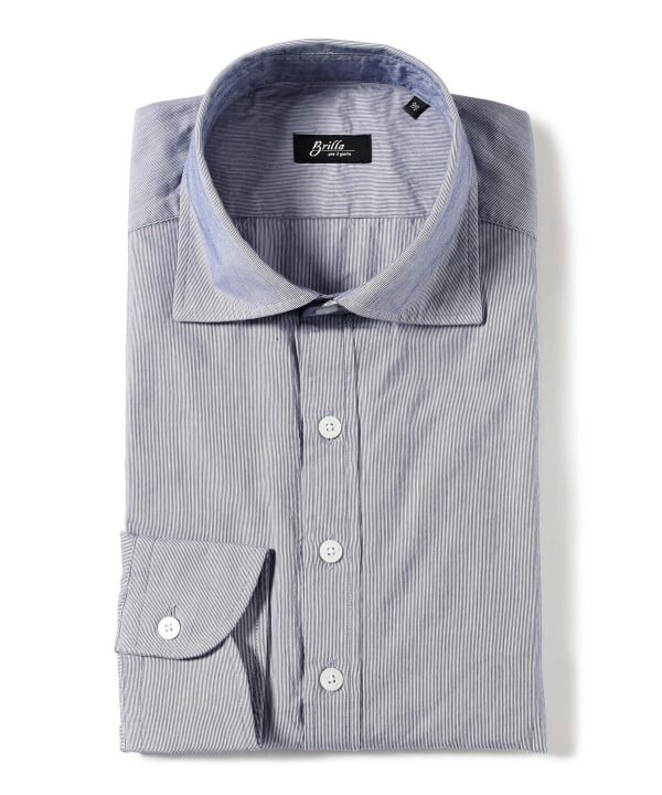(ASK availability First) BEAMS Cotton Seersucker Microstripe Pullover Shirt New gallery