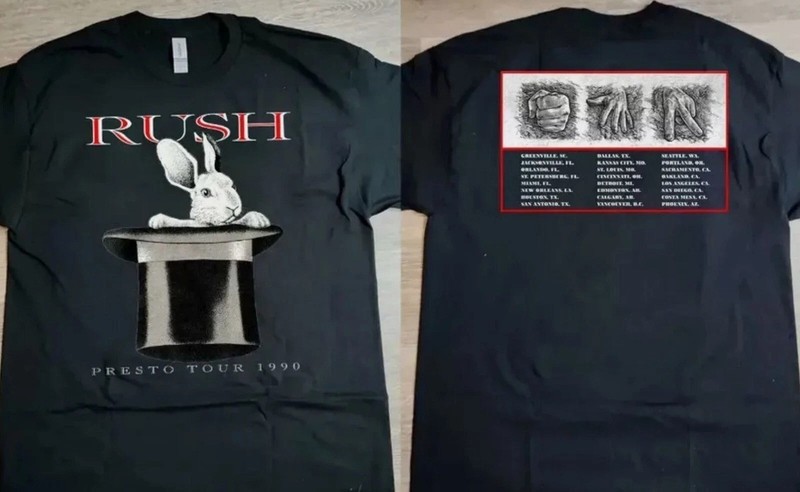 NEW Rush Band Presto Tour Cotton Black S-5XL T Shirt For Fans   21D593