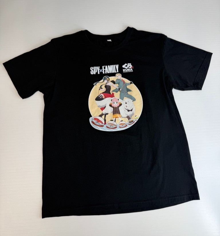 SpyxFamily Shirt Men Large Collab Kura Sushi Logo Collect Work Party Gym Core Ex