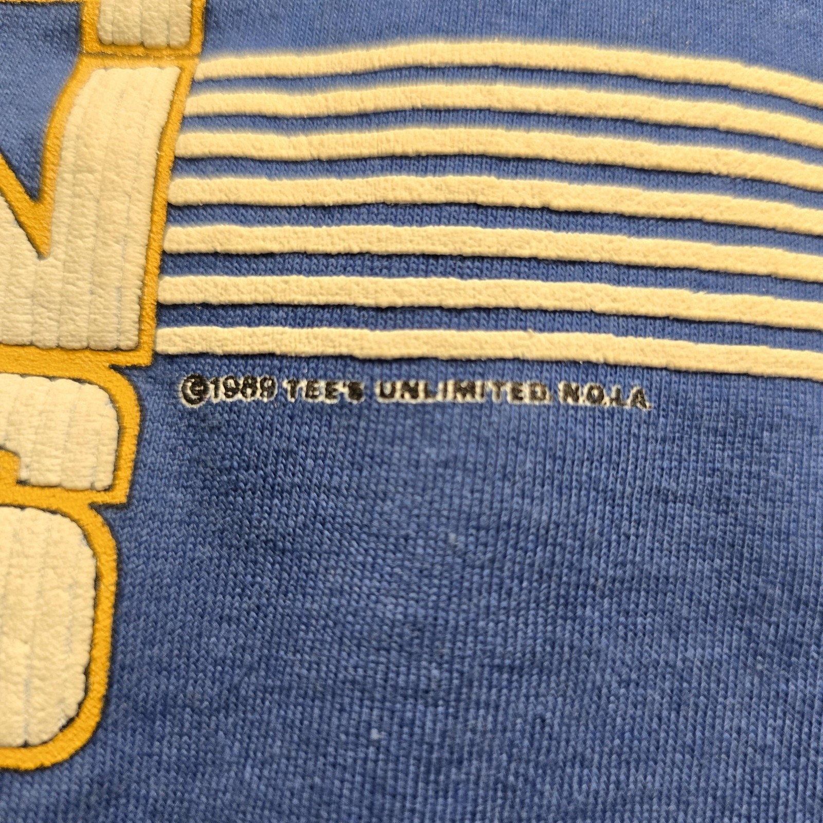 Vintage New Orleans Shirt Mens Large Blue Graphic Jazz Club Bourbon Street 80s gallery