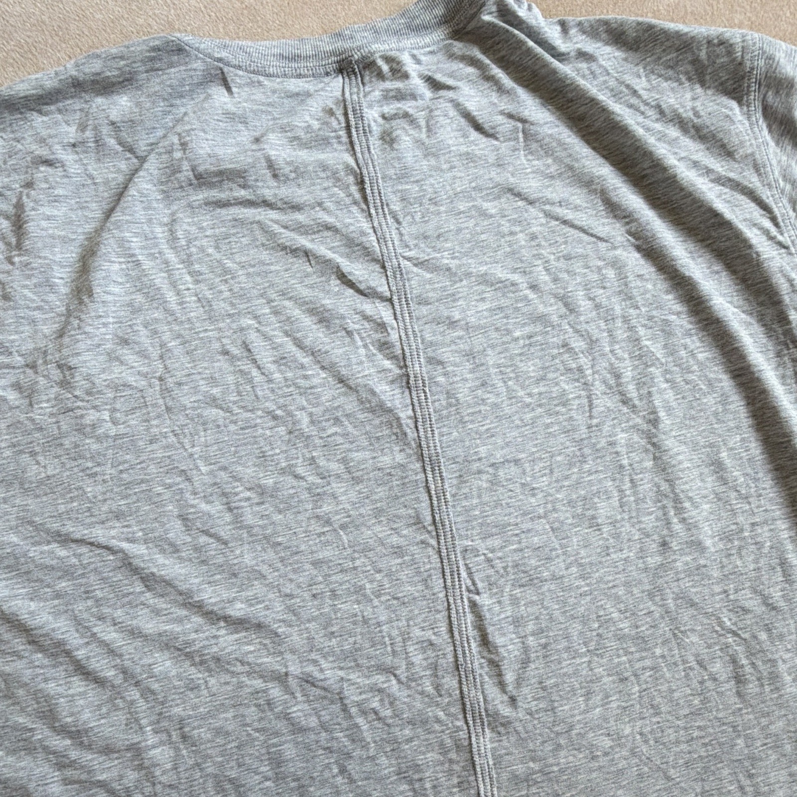 Men's Gray Solid Jersey T-Shirt, Crew Neck Short Sleeve, Size S Regular Fit gallery