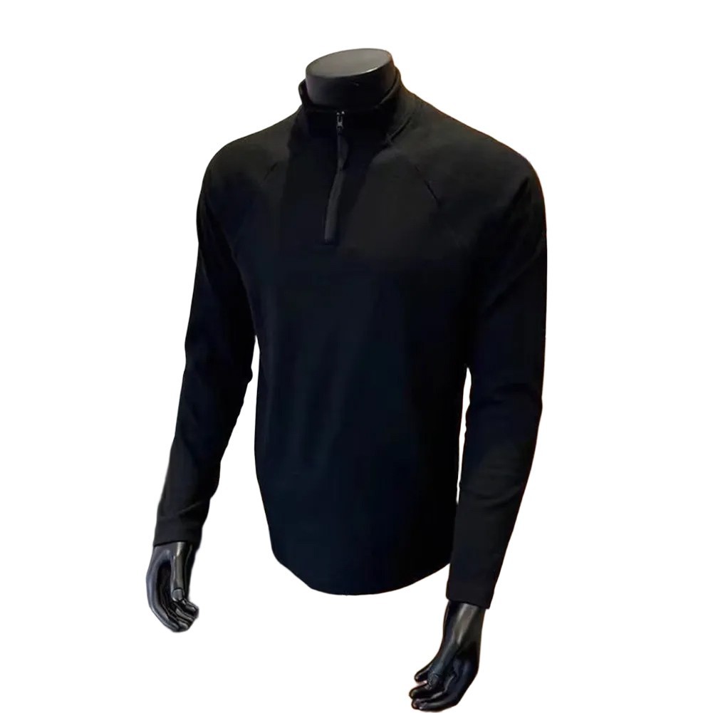 Sporty Half Zip Long Sleeve T Shirt Stand Collar for Running Casual Spring Wear gallery