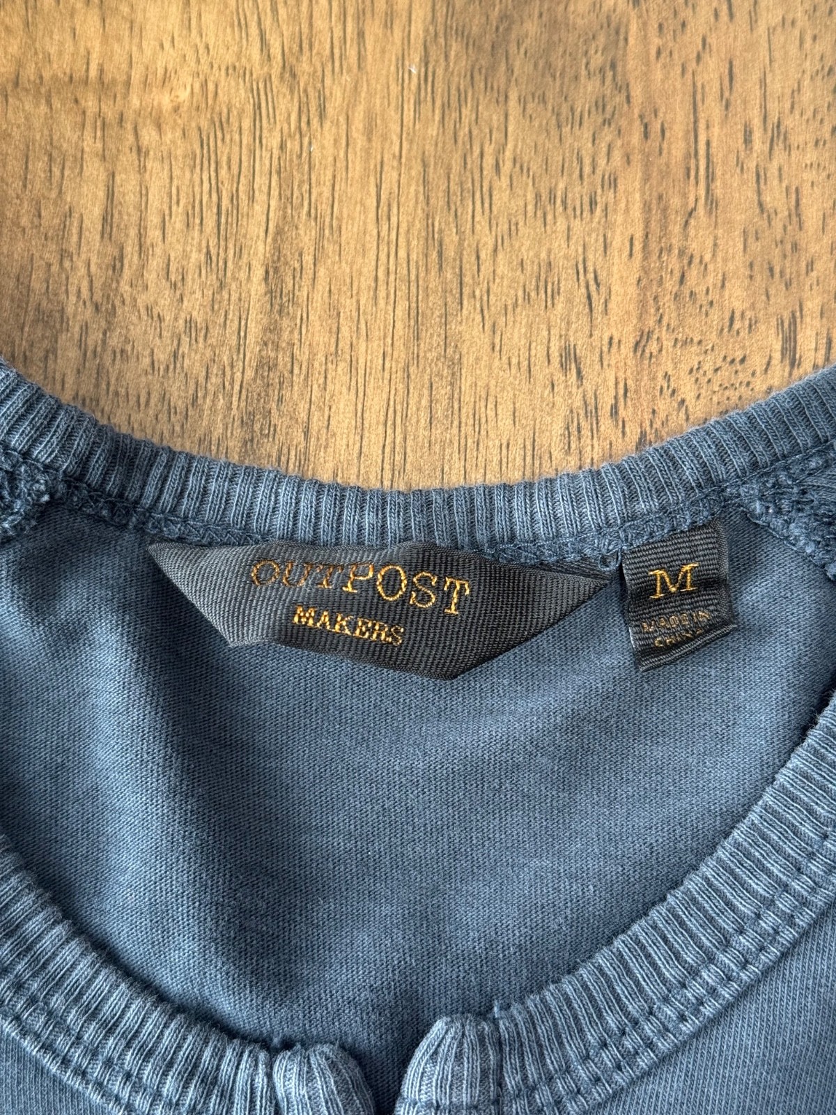EUC Mens Outpost makers henley blue 100% cotton long sleeve size M gallery