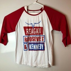 Reagan Roosevelt Kennedy Crazy Train Men’s XXL White Red Half Sleeve T Shirt