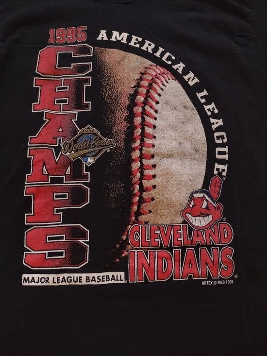 Vintage Artex Men's T-Shirt Cleveland Indians 1995 World Series Single Stitch M gallery