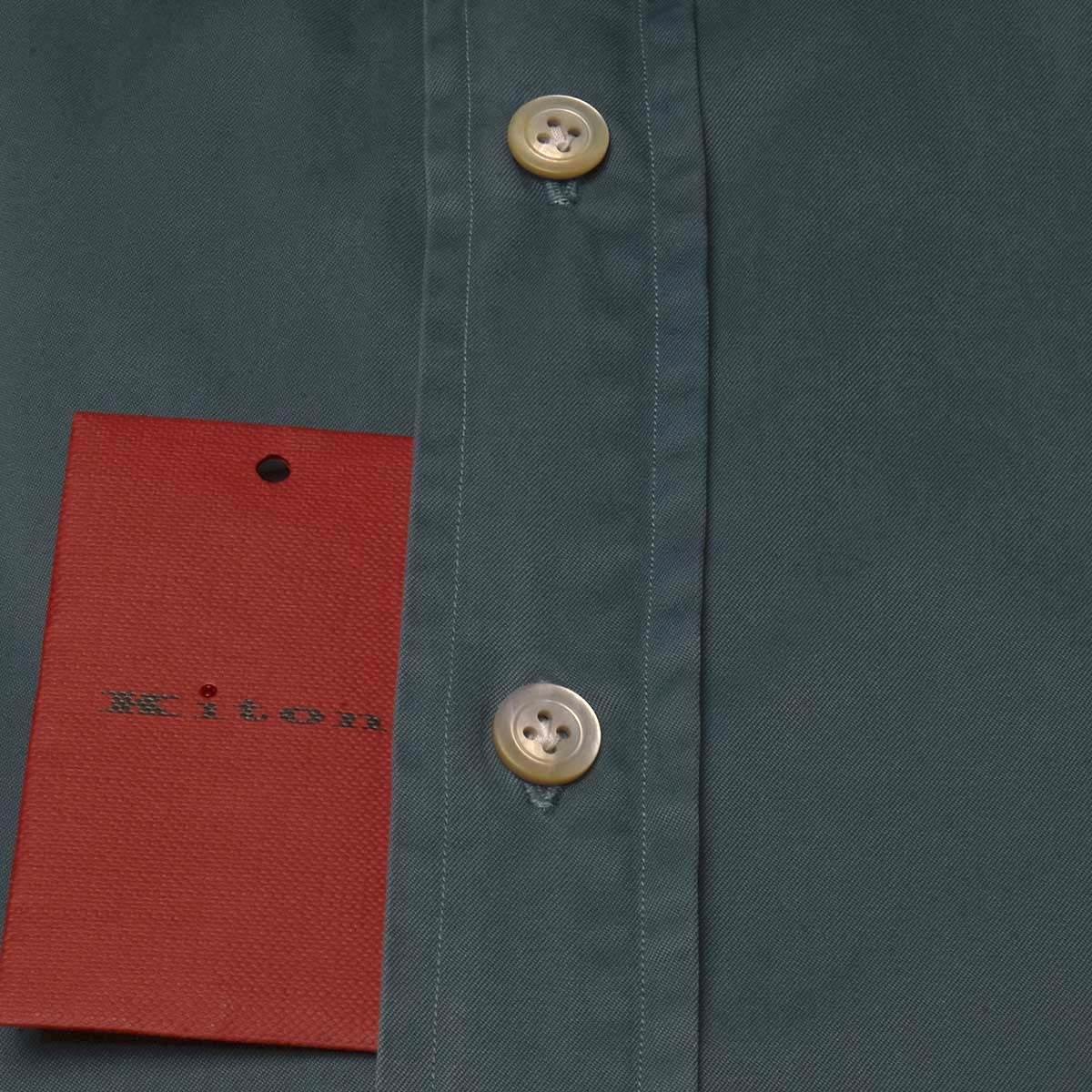 NEW KITON LIGHT GREEN COTTON SHIRT EU 56 - US 46 - 2XL S21C1281 gallery