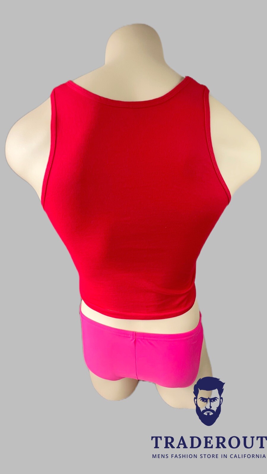 H.E.Arts Male LIFEGUARD custom print men red cotton Crop tank top gallery