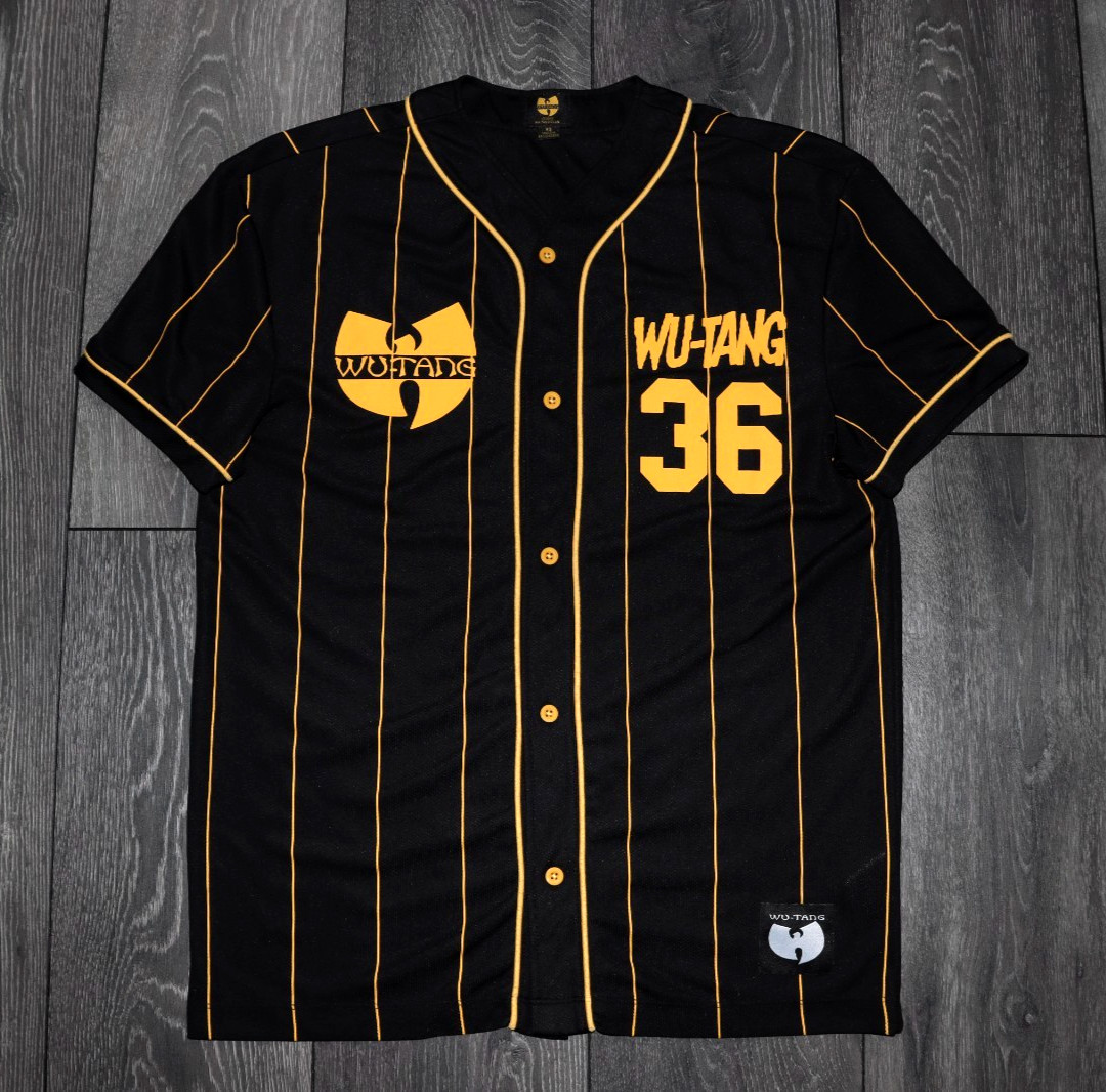 WU TANG CLAN SHIRT BASEBALL JERSEY BLACK RAP TEE HIP HOP BAND TEE BIG LOGO XS