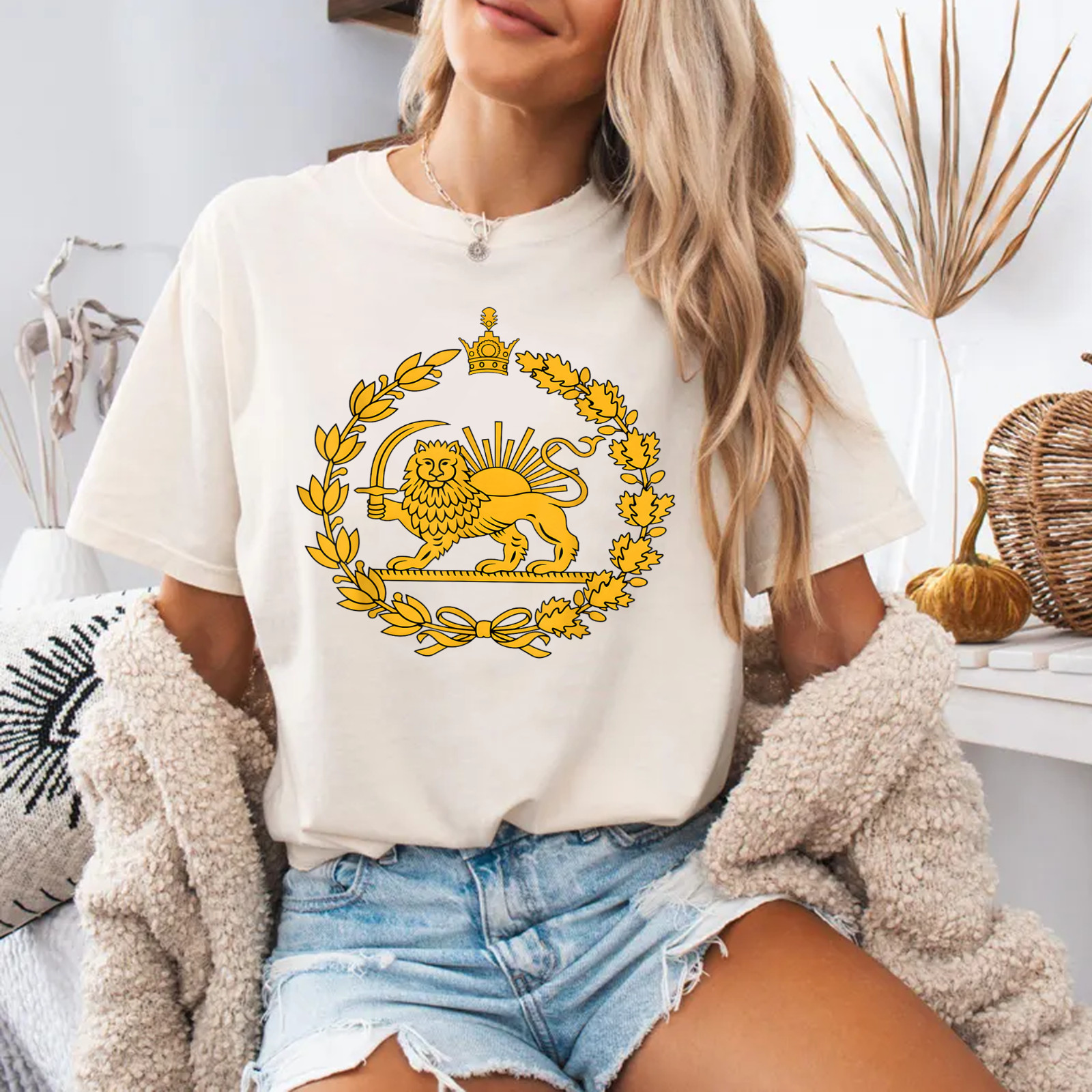 Lion and Sun Iran Persian Flag Iran Shir o Khorshid Graphic T-Shirt gallery