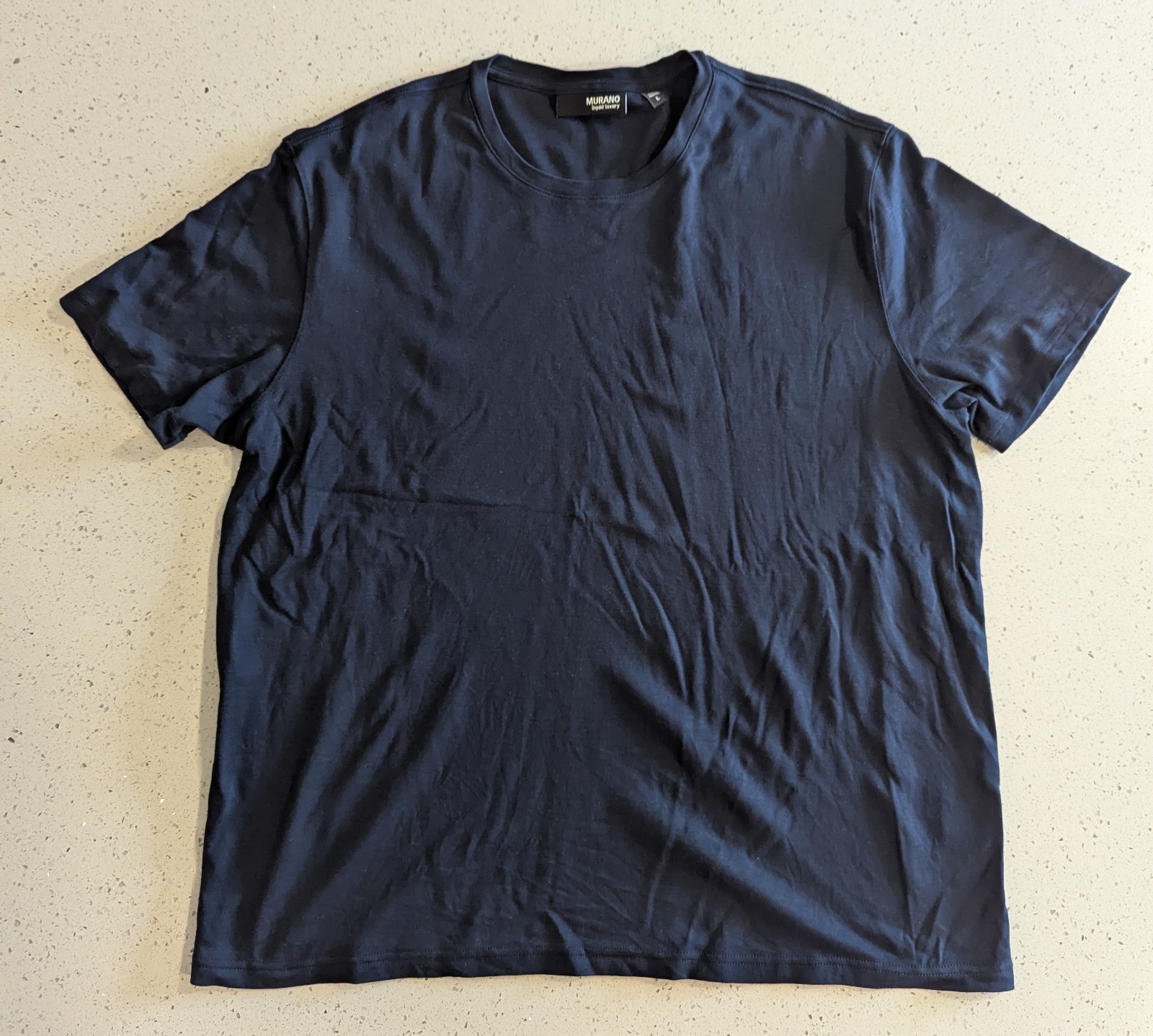 Murano Liquid Luxury Slim Fit Men’s T-Shirt in Blue Sz Lg Cotton Crew Neck