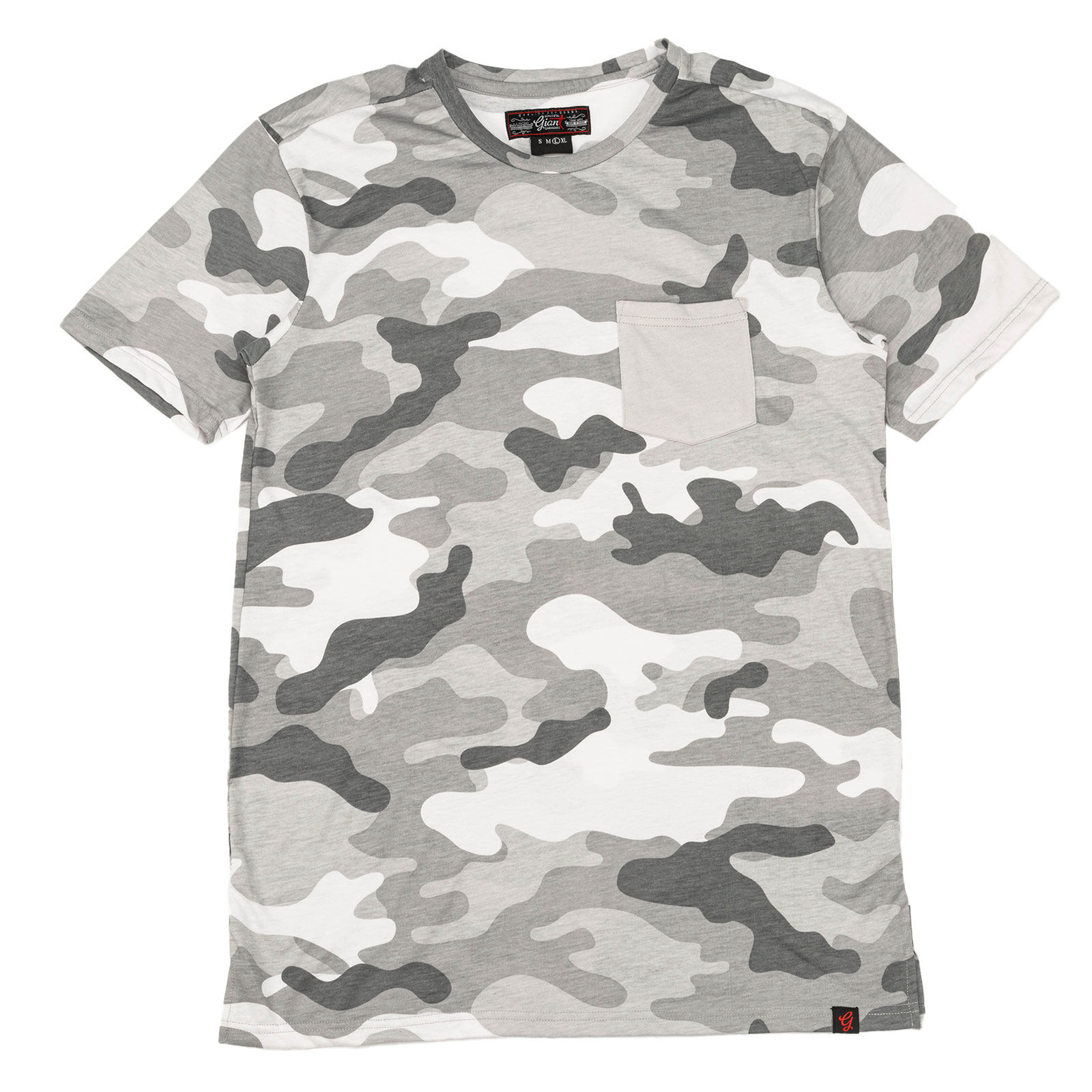 Beautiful Giant Men's Fashion Camo T-Shirt Crew Neck Sport Wear Light Grey Tee gallery