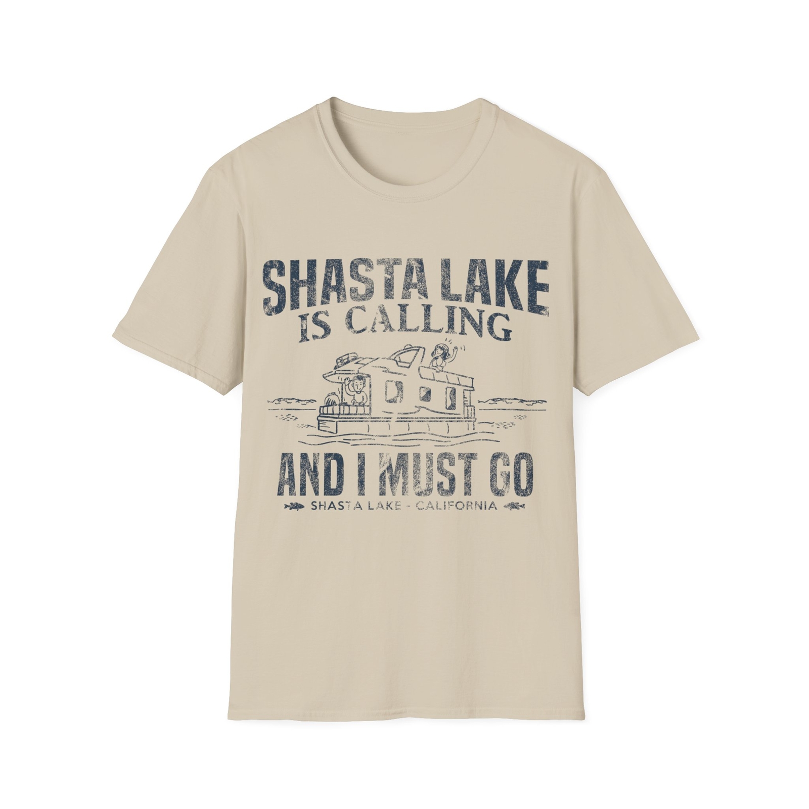 Shasta Lake Is Calling T-Shirt Tee Funny Houseboat Boating Family Vacation