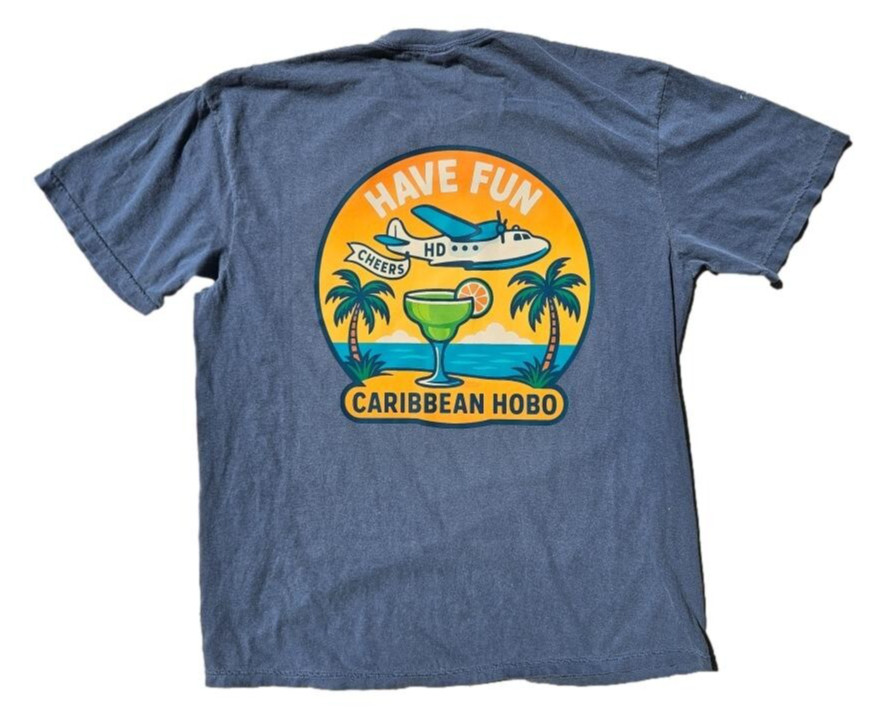 Caribbean Hobo Fun T-shirt key west island Florida Havana seaplane Margaritas gallery