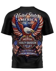 Harley-Davidson America 250th Anniversary Shirt 1776-2026 Independence Day Tee