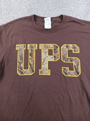 Jerzees Dri Power Active Mens M Short Sleeve T-Shirt Camouflage UPS Print Brown