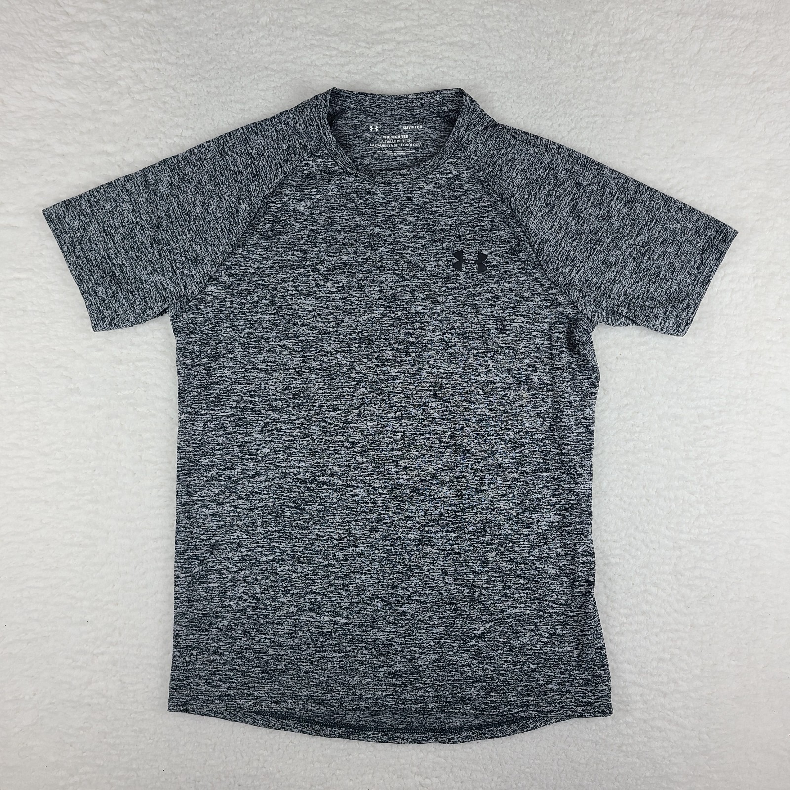 Under Armour The Tech Tee Shirt Mens Small Dark Gray Heathered Heatgear T-Shirt