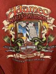 Harley Davidson St Augustine Florida Adamec Mermaid Red Shirt See Measurements