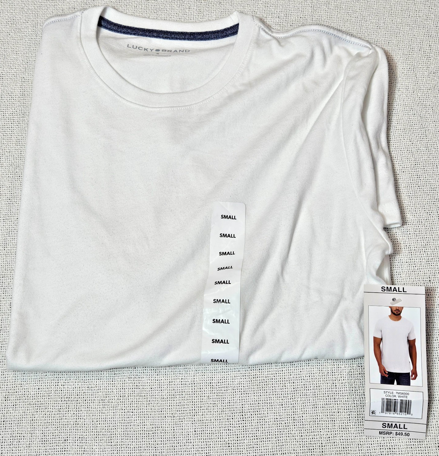 T-Shirt White Short Sleeve Ultra Soft Fit Men Small By Lucky Brand Retails 49.50 gallery
