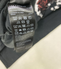 Allsaints Quickness Skull Rose Graphic T-shirt Men Medium Oversized Black