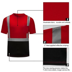 High Visibility Safety T Shirt Quick Dry Reflective Workwear Construction Wear