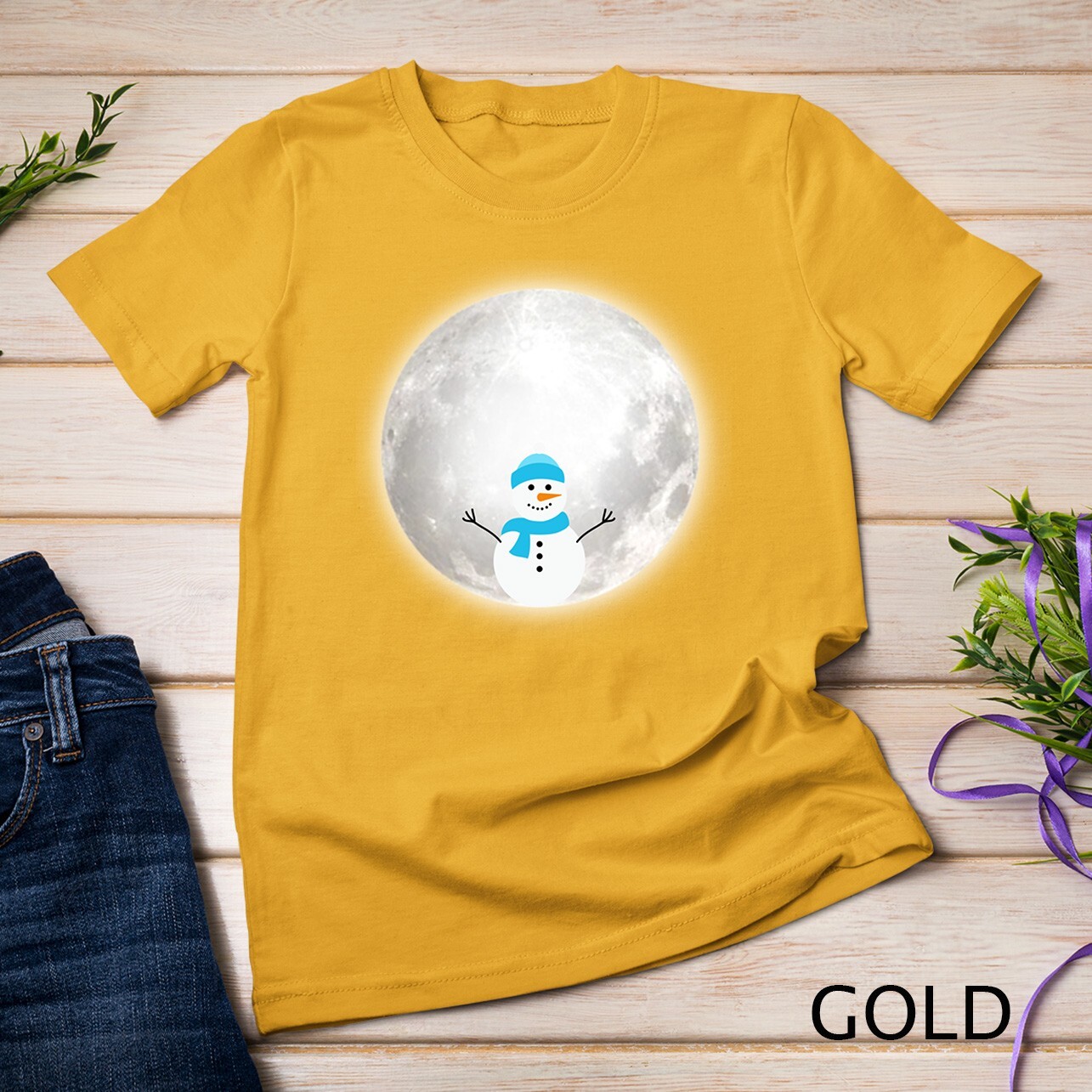 Snow Moon Snowmoon Snowman Unisex T-shirt gallery