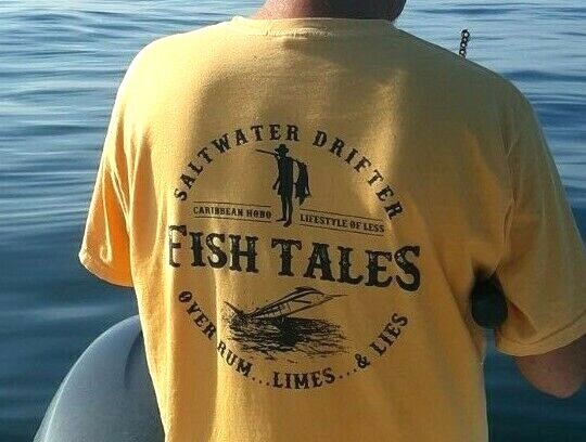 Caribbean Hobo Fish Tales T-shirt Saltwater Drifter Key West Havana ocean mustar gallery