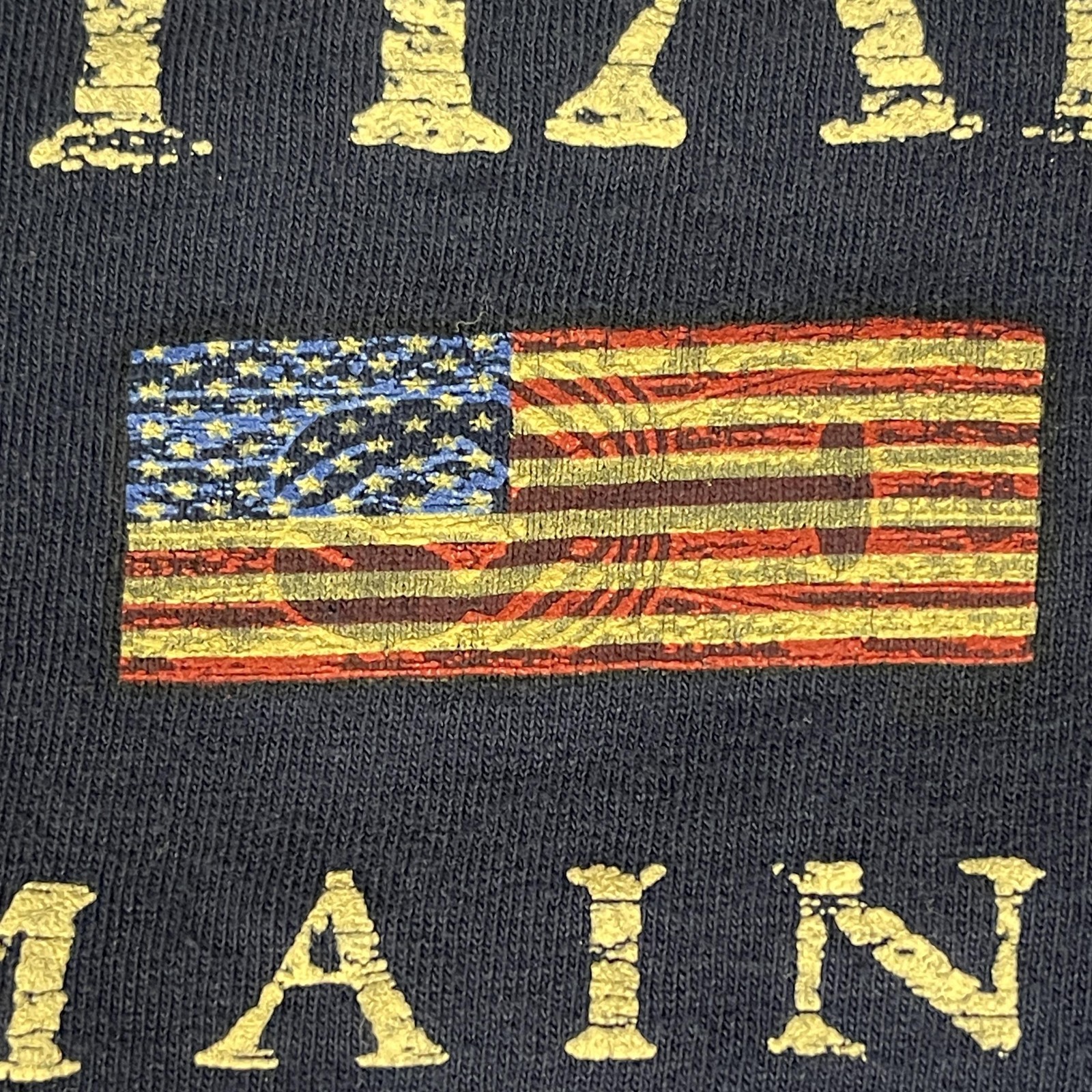 Bar Harbor Maine Shirt Mens Large Blue Delta Pro Weight USA Flag Graphic gallery