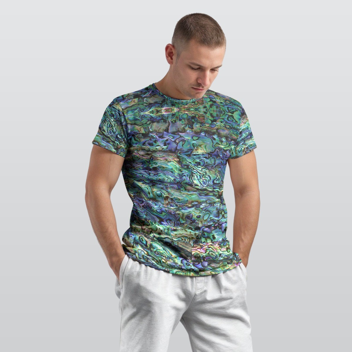 Abalone Print Men’s O-Neck T-Shirt