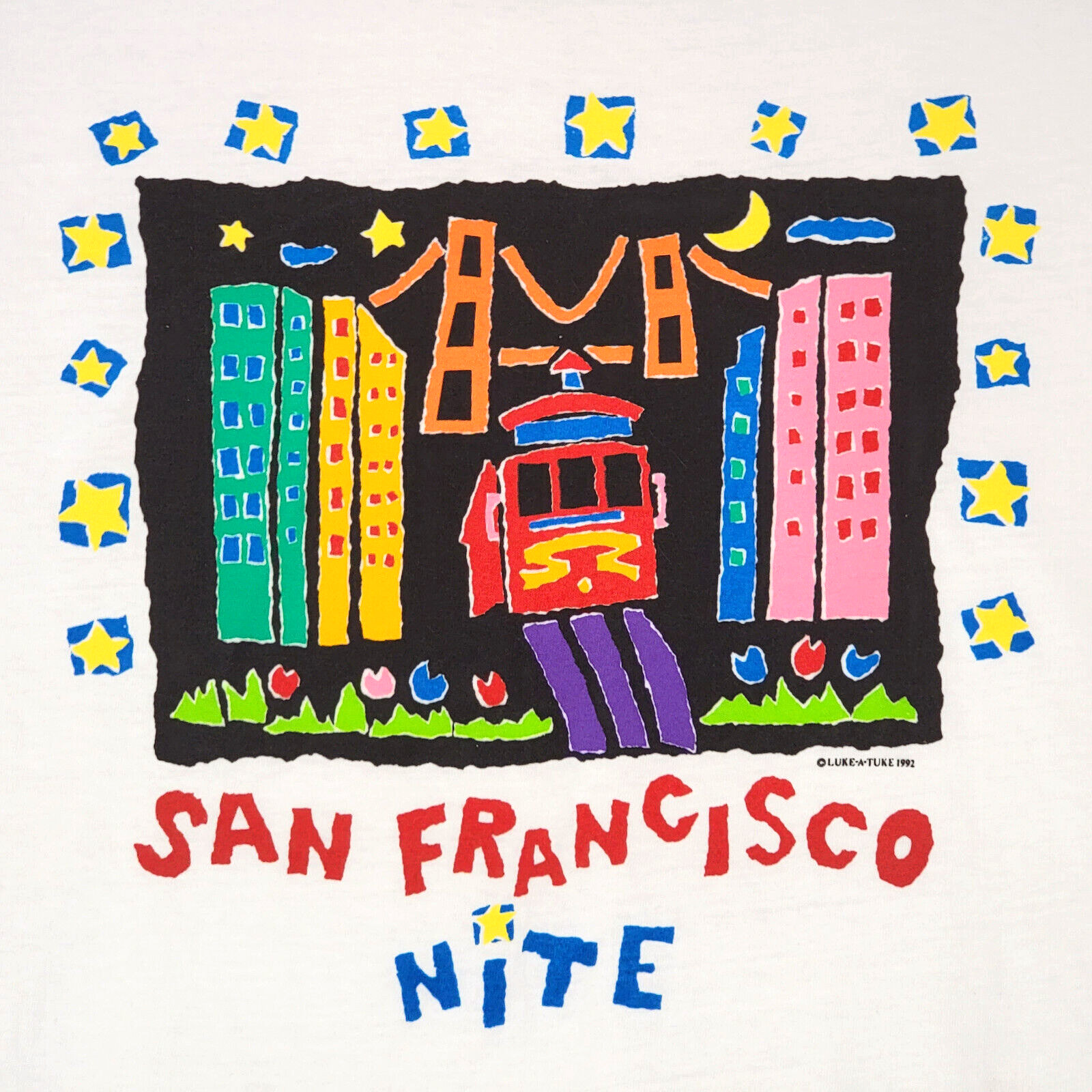 Vintage 1992 San Francisco Shirt Extra Large XL White Mens Nite Luke A Tuke NWOT gallery