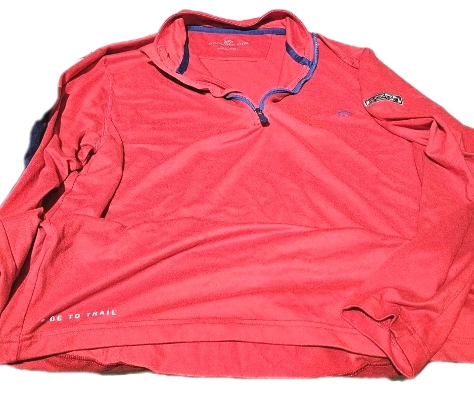 New! SOUTHERN TIDE T3-Red Poly/Spdx Cloth, Mens LS, 1/4.Zip, Pullover Shirt-(M) gallery