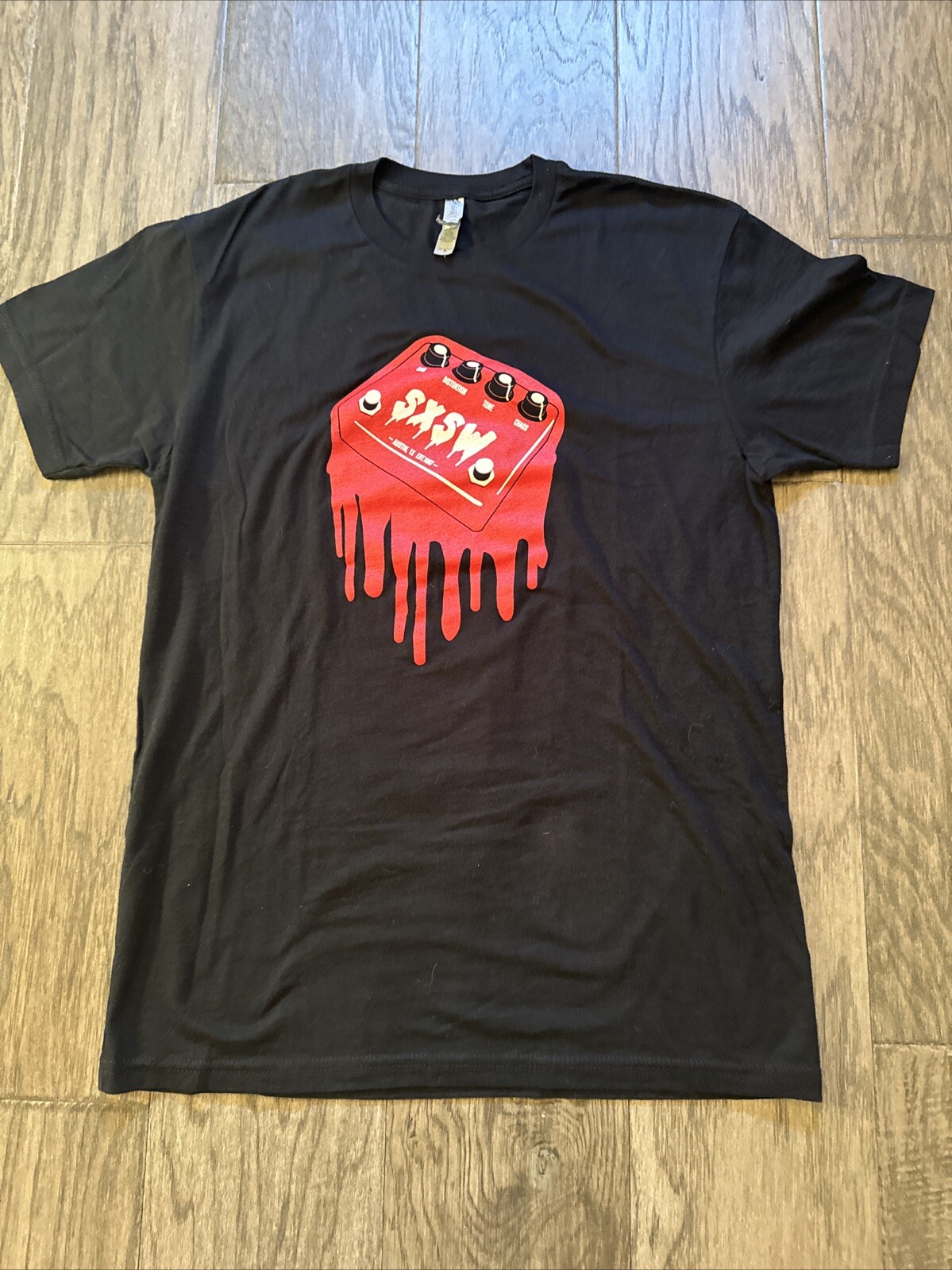 SXSW Melting Guitar Pedal Design SS T-Shirt, Mens Med, Blended Fabric, PO-LN gallery