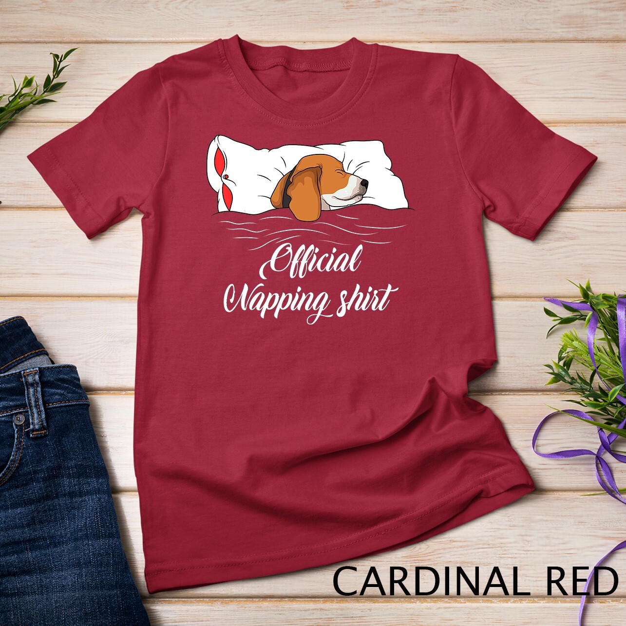 Sleeping Beagle Pyjamas Dog Lover Gift Official Napping Unisex T-shirt gallery