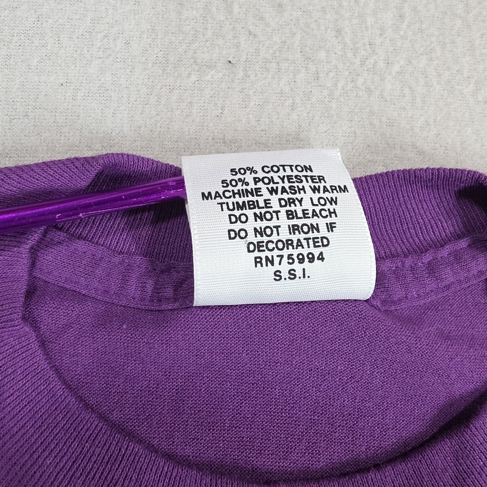Vintage Cartoon Shirt Mens Large Purple Click Multicolor Spellout Couch TV Thin gallery