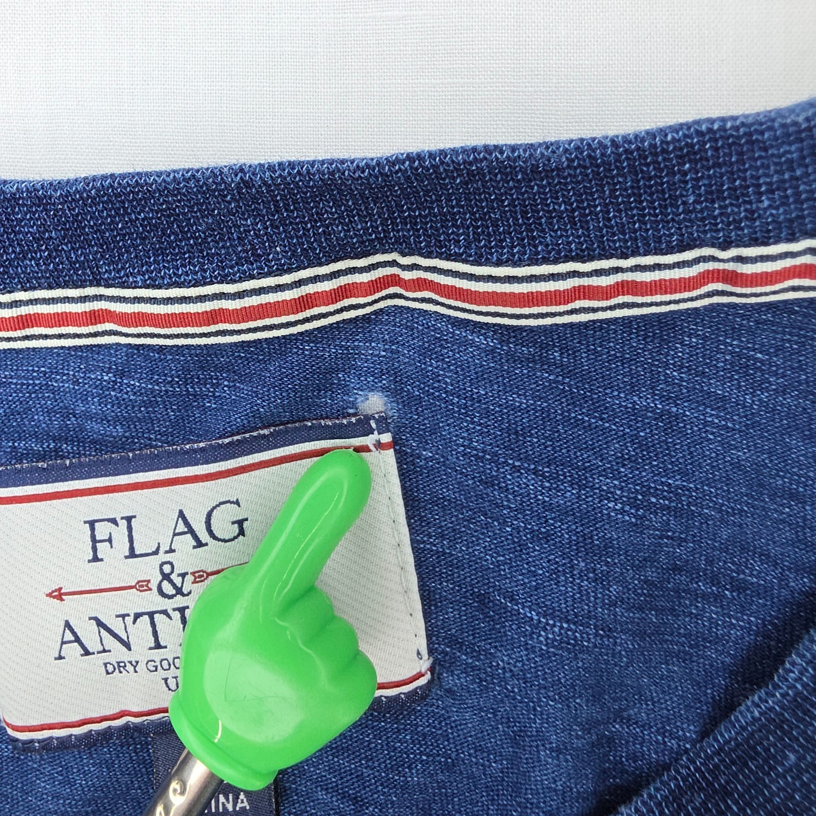 Flag & Anthem T-shirt Mens Large Blue Dry Goods Supply USA Heathered Colorblock gallery