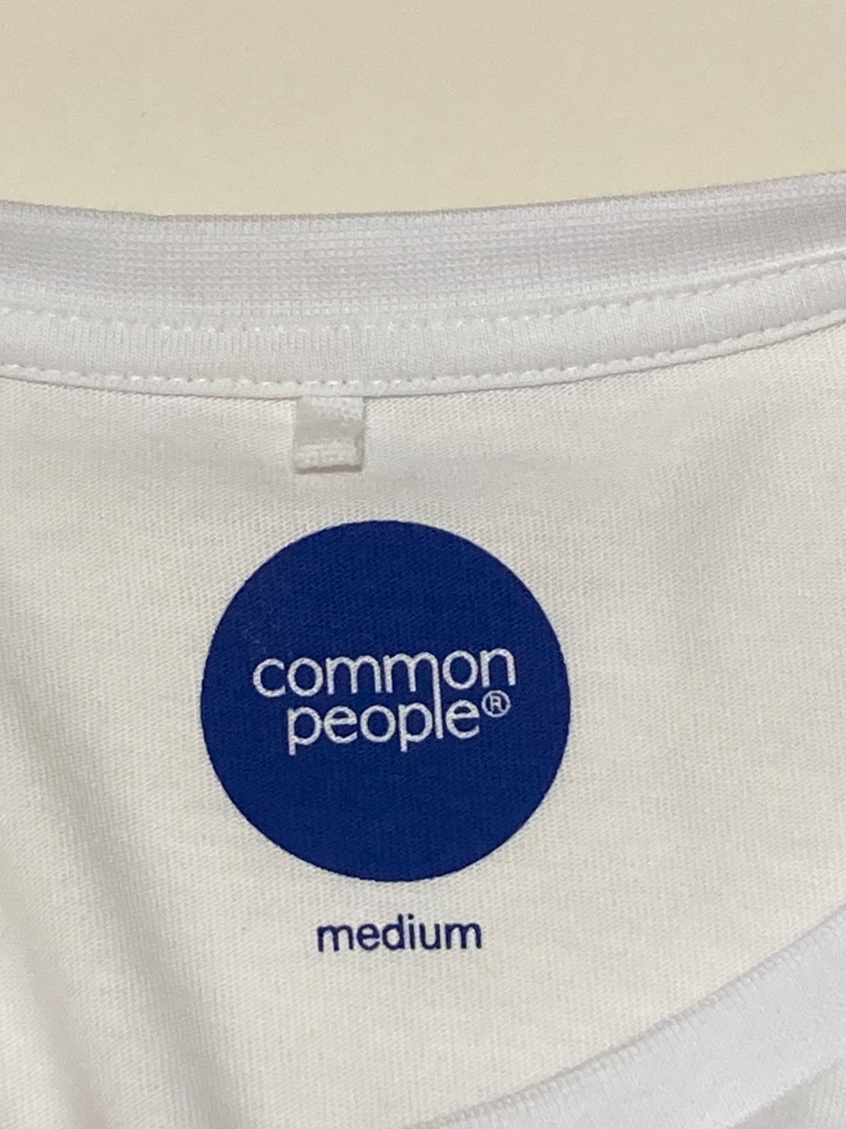 Common People T Shirt Men's Medium White Blue 100% Cotton Graphic Print Tropical gallery