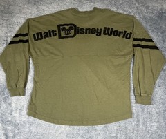 Disney Parks Spirit Jersey LS Pullover Men’s XL Army Green Walt Disney World