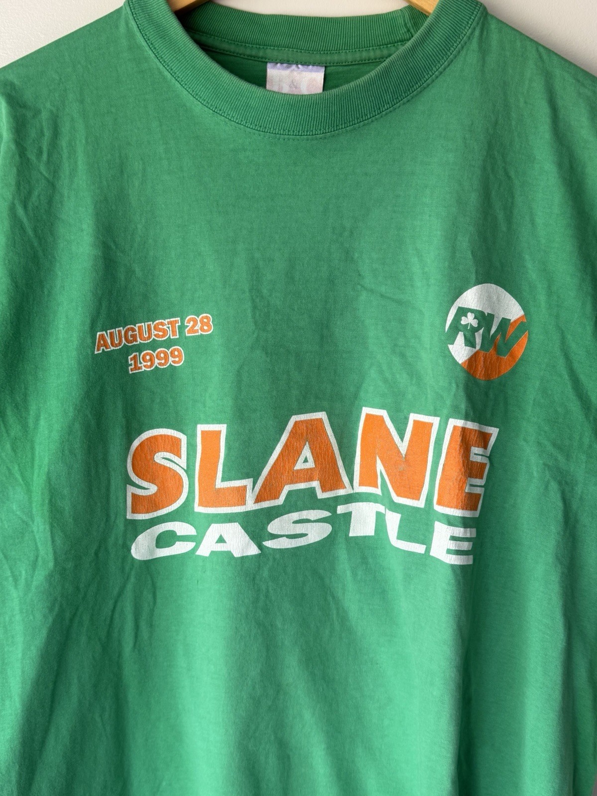 Vintage 1999 Slane Castle Concert T-Shirt Green Irish Double Sided Size L gallery