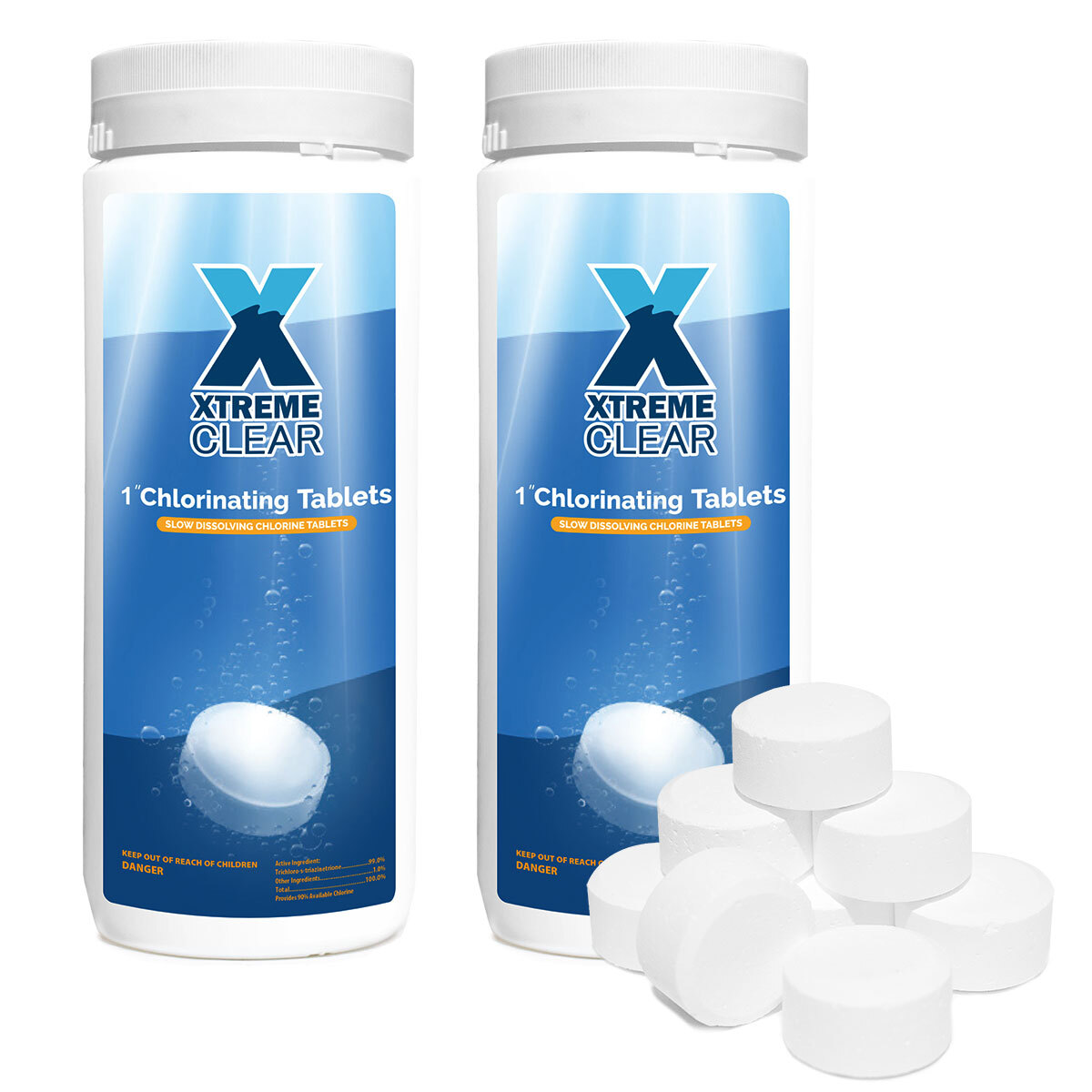 XtremeClear 1″ 99% Trichloro Stabilized Swimming Pool Chlorine Tablets 1×1.5lbs