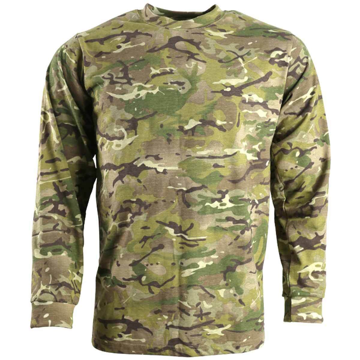 Kombat Long Sleeved T-Shirt BTP Camouflage Polycotton Crew Neck Casual Sports gallery