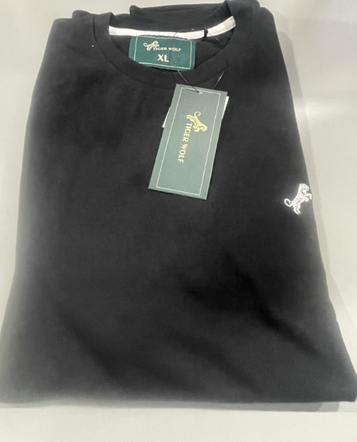 TIGER WOLF CREW SHIRT – SIZE: MEN XL – BLACK