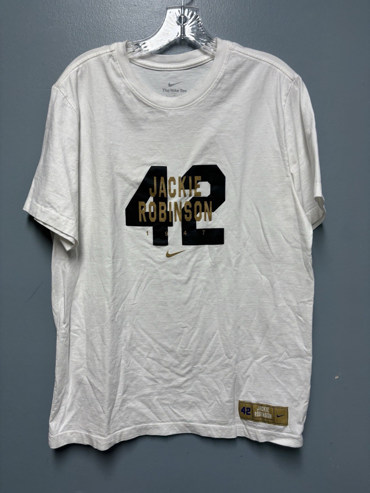 Nike Baseball 1947 Jackie Robinson 42 White T-Shirt Men's Size L gallery