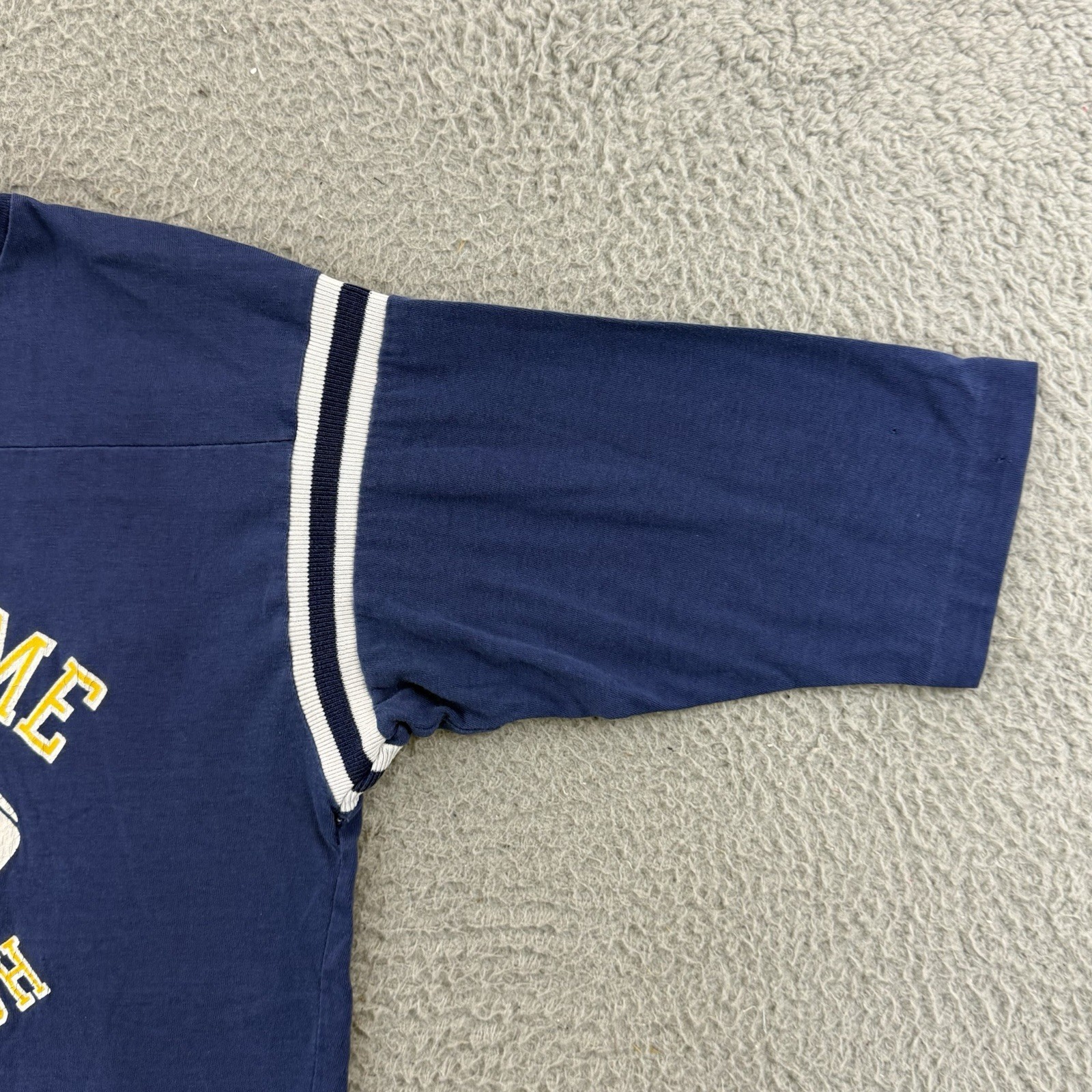 Vintage Notre Dame Shirt Adult Small Blue Quarter Sleeve 80s Sport College USA gallery