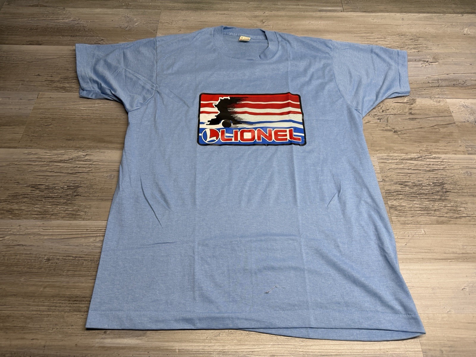 Vintage Lionel Electric Trains T-Shirt Sz L Blue Single Stitch 90s Screen Stars