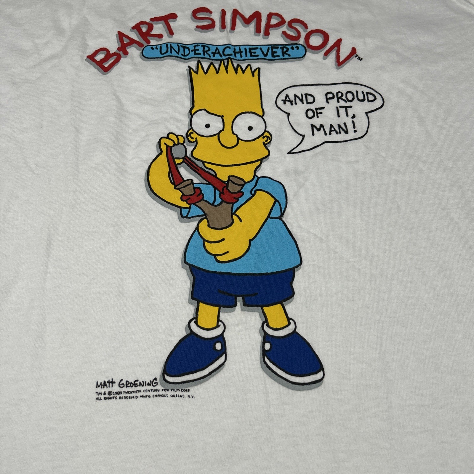 Vintage Bart Simpson Underachiever T Shirt Men’s XL Graphic Print Single gallery