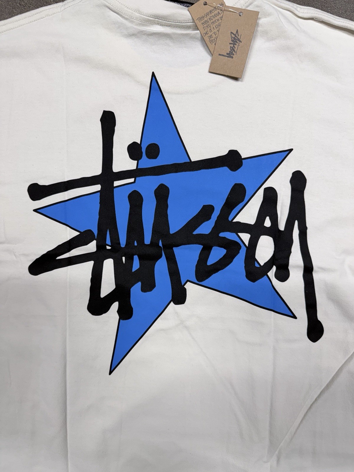 Stussy Shirt Star Tee Tshirt Natural Size Medium NWT Double Sided Streetwear gallery