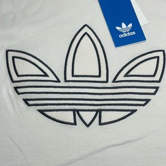Adidas Outline Embroidered Trefoil Logo Men’s Casual T-Shirt Cloud White Size M