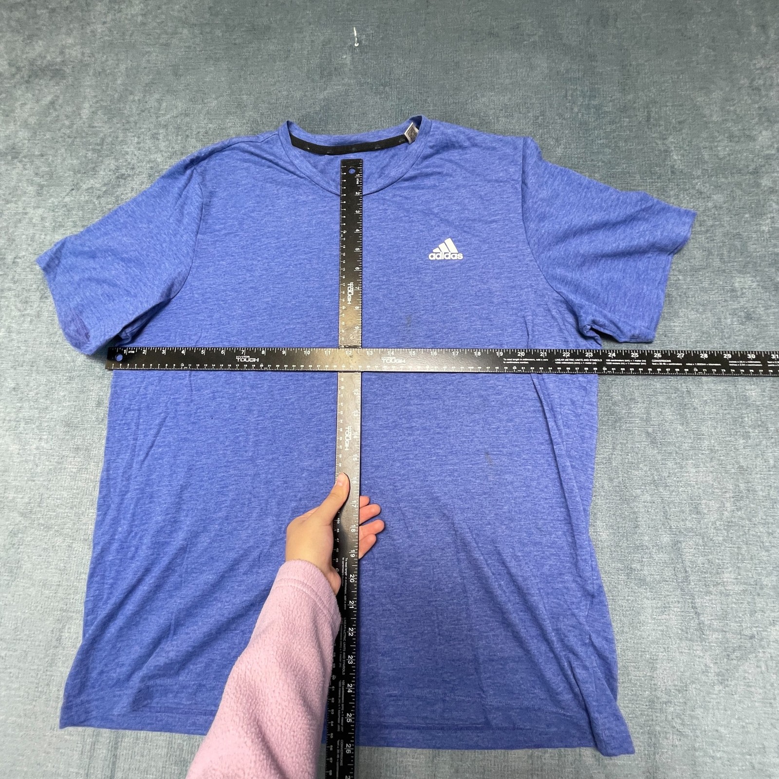 Adidas Aeroready T Shirt Mens XL Purple 3 Stripe Logo Moisture Wicking Athletic gallery