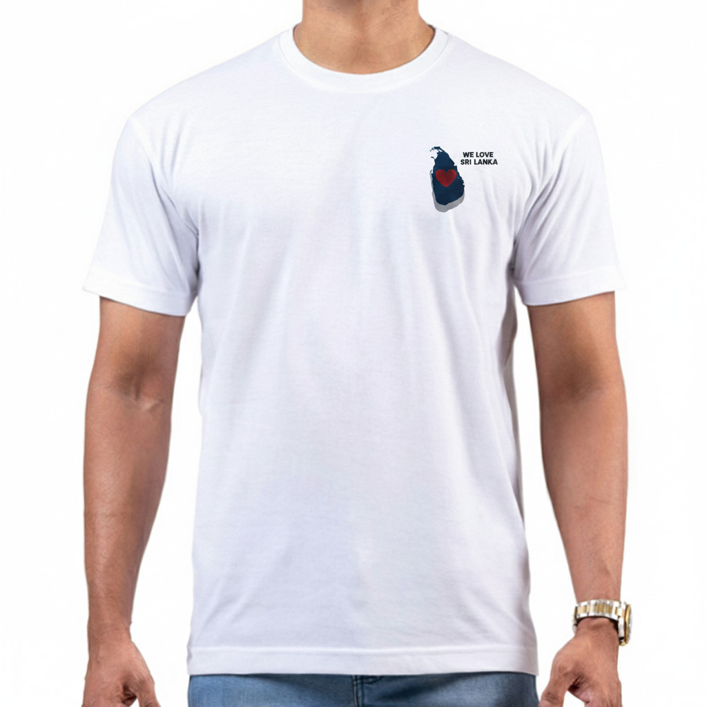 "WE LOVE SRI LANKA" 100% Cotton T-Shirt - FLOOD RELIEF AID - Made in Sri Lanka gallery