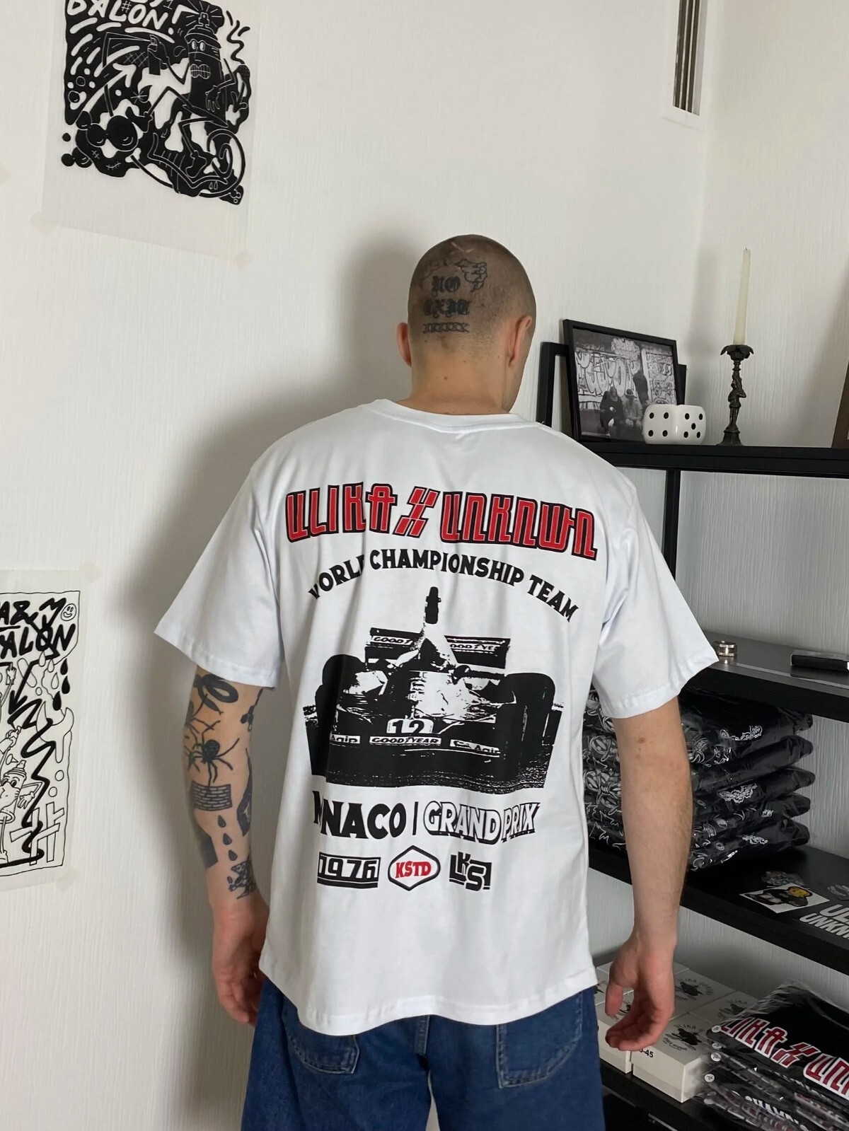 NEW! Streetwear t-shirt big logo printed ulika unknwn hip hop y2k avant garde gallery
