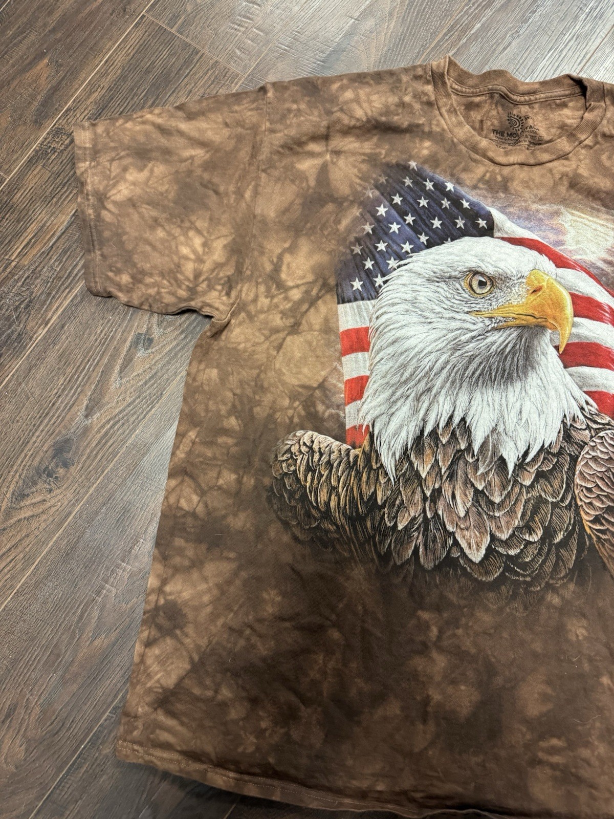 The Mountain Mens 2XL Bald Eagle American Flag Tie Dye T-Shirt Skagway Alaska gallery